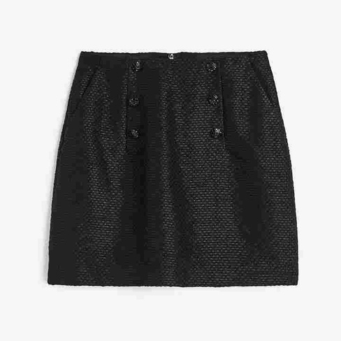 Юбка H&M Texture-patterned, черный