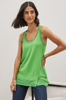 Асимметричная многослойная трикотажная футболка без рукавов Next, зеленый