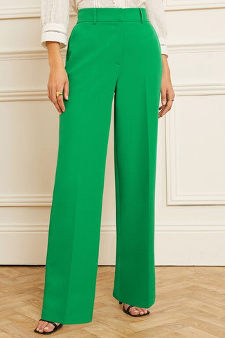 Широкие брюки с завышенной талией и приталенным кроем Love & Roses, зеленый
