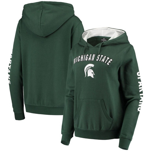 Женский пуловер с капюшоном Colosseum Green Michigan State Spartans Loud and Proud Colosseum