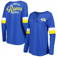 Женская футболка New Era Royal Los Angeles Rams Athletic Varsity со шнуровкой и длинными рукавами New Era