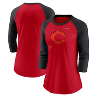 Женская футболка Nike Red/Black Cincinnati Reds Next Up Tri-Blend реглан с рукавами 3/4 Nike