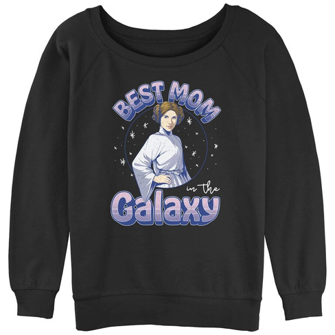 Пуловер с напуском из махрового материала с портретом принцессы Леи для юниоров из «Звездных войн: Лучшая мама в Галакти