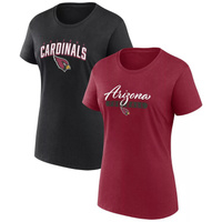 Женский комбинированный комплект футболок с логотипом фанатов Fanatics Cardinal/черного цвета Arizona Cardinals Fan Fana