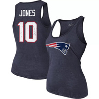 Женская майка Majestic Threads Mac Jones темно-синего цвета New England Patriots с именем и номером игрока, футболка из