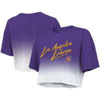 Женская укороченная футболка Tri-Blend Majestic Threads фиолетового/белого цвета Los Angeles Lakers Dirty Dribble Majest