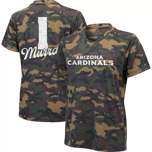 Женская футболка Kyler Murray Camo Arizona Cardinals с v-образным вырезом имени и номера