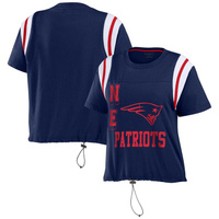 Женская футболка от Erin Andrews New England Patriots с цветными блоками и завязками