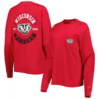 Красная футболка с длинными рукавами и карманами женской лиги Red Wisconsin Badgers
