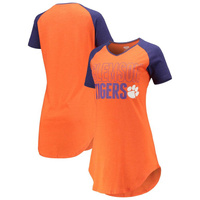 Женская ночная рубашка Concepts Sport оранжево-фиолетовая Clemson Tigers реглан с v-образным вырезом