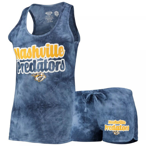 Женский спортивный комплект из топа и шорт темно-синего цвета Nashville Predators Billboard Racerback