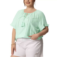 Женская летняя блузка с короткими рукавами и рюшами больших размеров Agnes Orinda, розовый