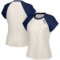 Женская белая футболка Atlanta Braves Nikki в стиле реглан Lusso Style