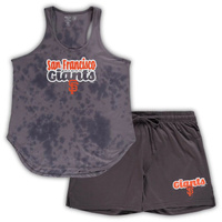 Женский спортивный темно-угольный комплект для сна San Francisco Giants больших размеров с облачной майкой и шортами