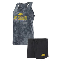 Женский спортивный темно-угольный комплект для сна Los Angeles Lakers Billboard с майкой и шортами Concepts