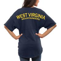 Женская футболка оверсайз из джерси West Virginia Mountaineers Spirit темно-синего цвета