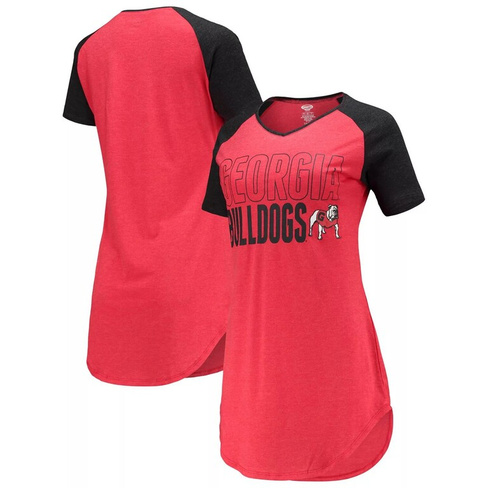 Женская ночная рубашка Concepts Sport красная/черная Georgia Bulldogs реглан с v-образным вырезом