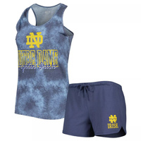 Женский спортивный комплект из топа и шорт темно-синего цвета Notre Dame Fighting Irish Billboard Tie Dye