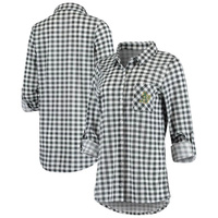 Женская ночная рубашка на пуговицах с длинными рукавами и длинными рукавами Concepts Oakland Athletics Oakland Athletics