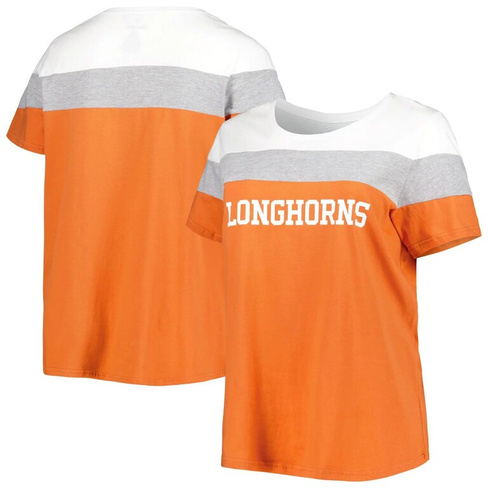 Женская оранжевая футболка Texas Longhorns больших размеров с разрезом по бокам