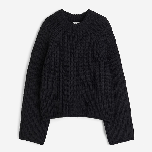 Свитер H&M Oversized Rib-knit, черный