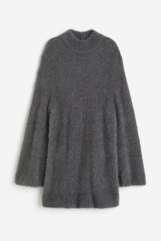 Свитер H&M Oversized Fluffy-knit, темно-серый