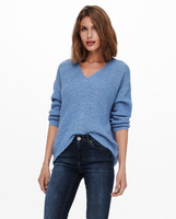 Женский свитер с длинными рукавами и слегка V-образным вырезом jdy, синий