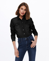 Женская джинсовая рубашка с длинным рукавом Only, черный