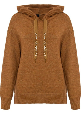 Вязаный свитер с капюшоном Bodyflirt, коричневый