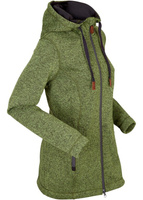Вязаная флисовая куртка с капюшоном Bpc Bonprix Collection, зеленый
