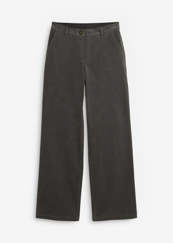 Вельветовые брюки в стиле марлен из натурального хлопка Bpc Bonprix Collection, серый
