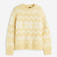 Свитер H&M Oversized Jacquard-knit, светло-желтый