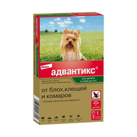 Капли Адвантикс для собак 0-4 кг 1 пипетка (1 уп x 4 пип x 0,4 мл)