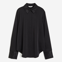 Блузка H&M Rhinestone-decorated, черный