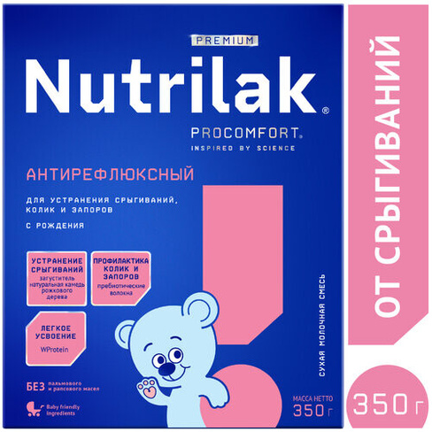 Смесь Nutrilak Premium антирефлюксный, с рождения, 350 г Инфаприм ЗАО