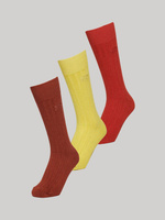 Носки унисекс из смеси органического хлопка в рубчик с круглым вырезом Superdry, вечерняя примула/желтый/оранжевый