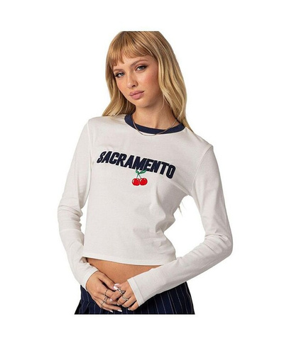 Женская футболка Сакраменто с вышивкой Edikted, белый