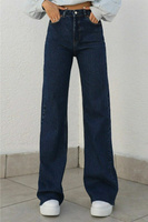 Camelia Ikon Золотые свободные джинсовые брюки Blue Snow из лайкры Palazzo Limabel, темно-синий