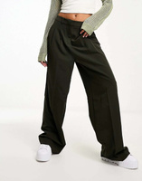 Широкие брюки цвета хаки со складками спереди Vero Moda