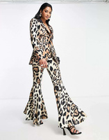 Леопардовый костюм-брюки из джерси ASOS