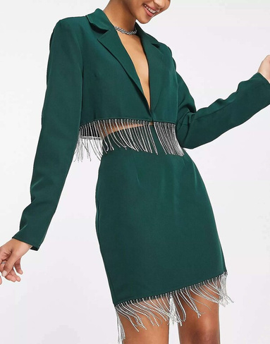 Мини-юбка изумрудно-зеленого цвета сшитая по индивидуальному заказу Saint Genies