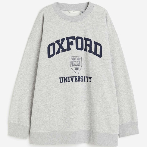 Свитшот H&M Oxford University Oversized, серый