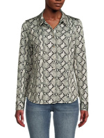 Рубашка Harmony со змеиным принтом L'Agence, цвет Sage Multi