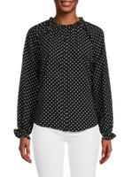 Рубашка на пуговицах с геометрическим рисунком Bobeau, цвет Black White