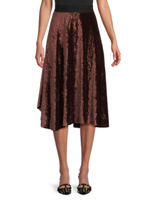 Бархатная расклешенная юбка-миди Calvin Klein, цвет Coffee Bean