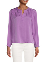 Атласная блузка с разрезом на шее Calvin Klein, лаванда