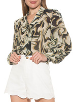 Прозрачная блузка Serena с завязками на шее Alexia Admor, цвет Green Multi