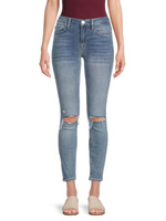 Укороченные джинсы скинни с потертостями Frame, цвет Kincord Rinse
