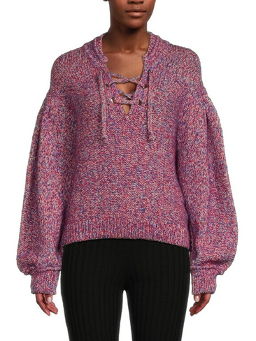 Топ-свитер из смесовой шерсти с заниженными плечами Ba&Sh, фиолетовый