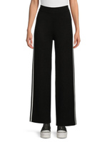 Широкие брюки с боковой тесьмой Saks Fifth Avenue, цвет Black Frost